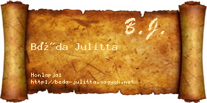 Béda Julitta névjegykártya